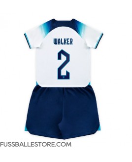 Günstige England Kyle Walker #2 Heimtrikotsatz Kinder WM 2022 Kurzarm (+ Kurze Hosen)